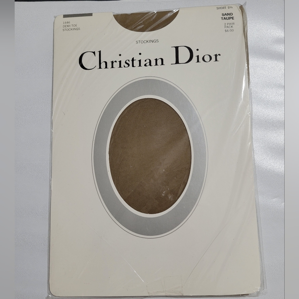 Christian Dior Demi Toe Stockings 1446 Lot Of 5 Short 9 1/2 Navy Taupe Gray Lux